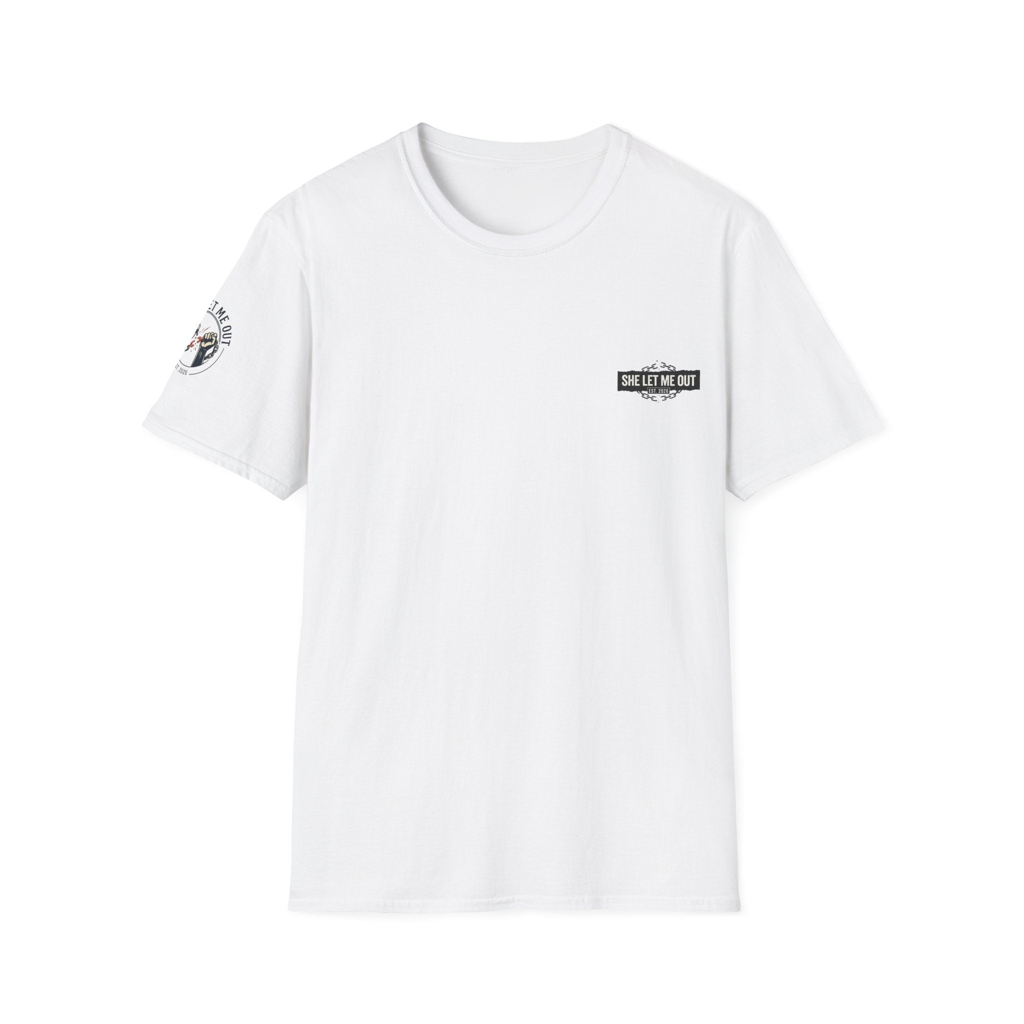 'SHE LET ME OUT' ORIGINAL, T-SHIRT, MEN'S