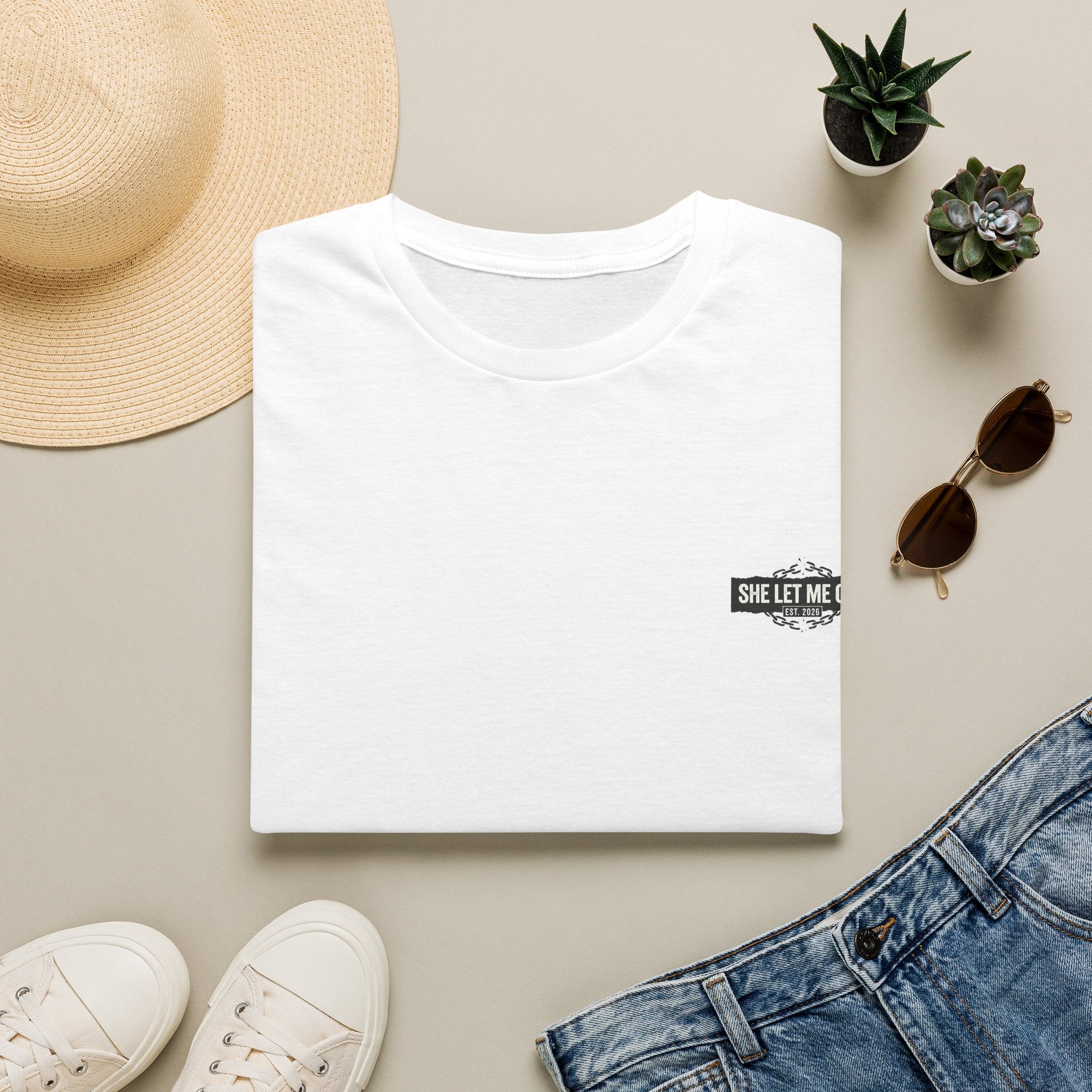 'SHE LET ME OUT' ORIGINAL T-SHIRT, MEN'S