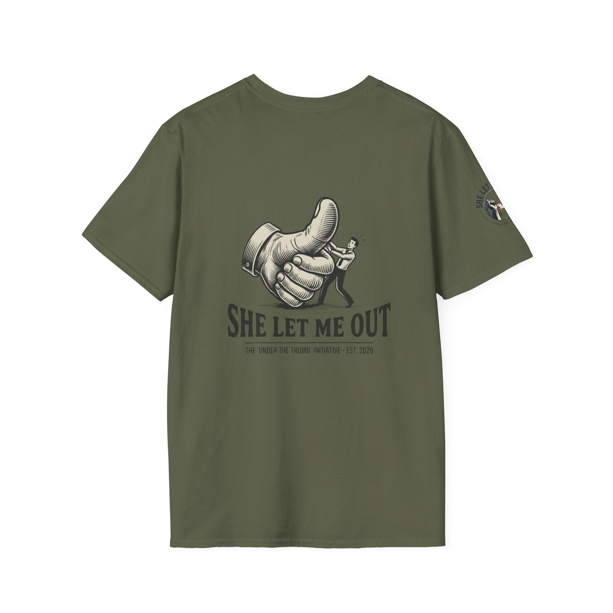 'SHE LET ME OUT' ORIGINAL T-SHIRT, MEN'S