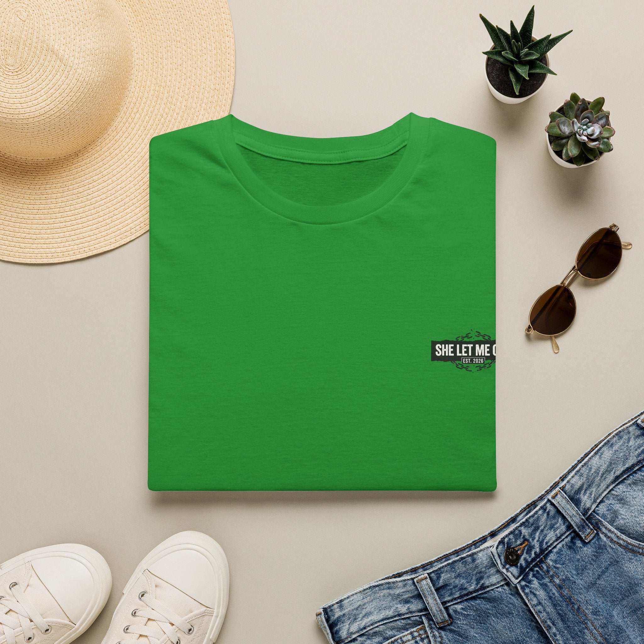 'SHE LET ME OUT' ORIGINAL T-SHIRT, MEN'S
