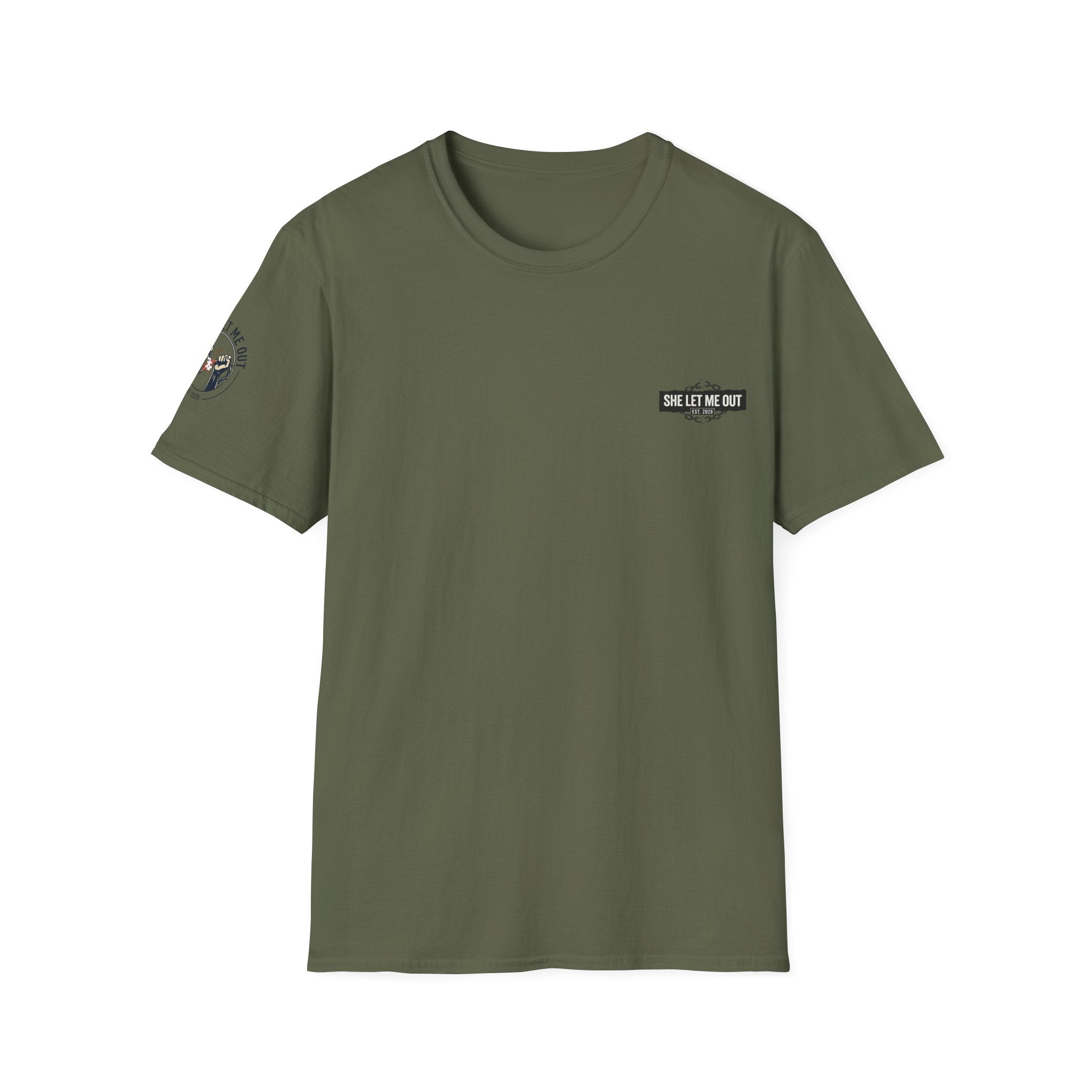 'SHE LET ME OUT' ORIGINAL T-SHIRT, MEN'S